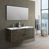 thumbnail of Mobile Bagno Sospeso 120cm Effetto Pietra Con Doppio Lavabo - Marrone Effetto Pietra