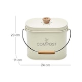 thumbnail of Composteur de cuisine ovale en métal avec filtre Crème - 3 litres Guillouard