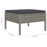 thumbnail of vidaXL 4-delige tuin loungeset met kussens poly rattan grijs