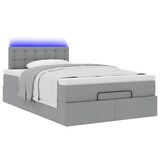 thumbnail of vidaXL Ottoman-Bett mit Matratze & LEDs Hellgrau 120x200 cm Stoff
