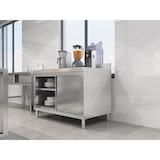 thumbnail of METRO PROFESSIONAL Gastro werkkast GSCB2140B, roestvrij staal, 140 x 70 x 95 cm, met opstaande rand, zilver