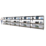 thumbnail of PROREGAL Mega Deal 4x Profi Schwerlastregal Rhino | HxBxT 180x200x60cm | 4 Spanplatten-Ebenen 16mm | Fachlast 500kg | Schwarz