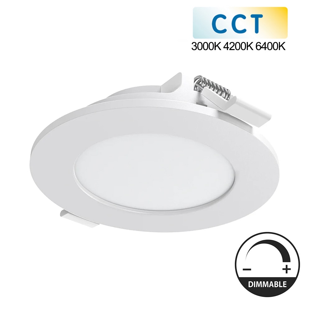 6W Dimmbare LED Panel Einbaupanel Einbauleuchte Slim Panel rund CCT 3000K 4200K 6400K 6 Watt