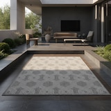 thumbnail of Küchenteppich Geo-Muster Robust Waschbar Strapazierfähig Terrasse Garten Grau 80x150 cm OEKO-TEX Schadstoffgeprüft – ORLA von Kadima Design