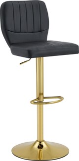thumbnail of Barhocker Kunstleder Schwarz-Gold, höhenverstellbar 52x45x93-114 cm