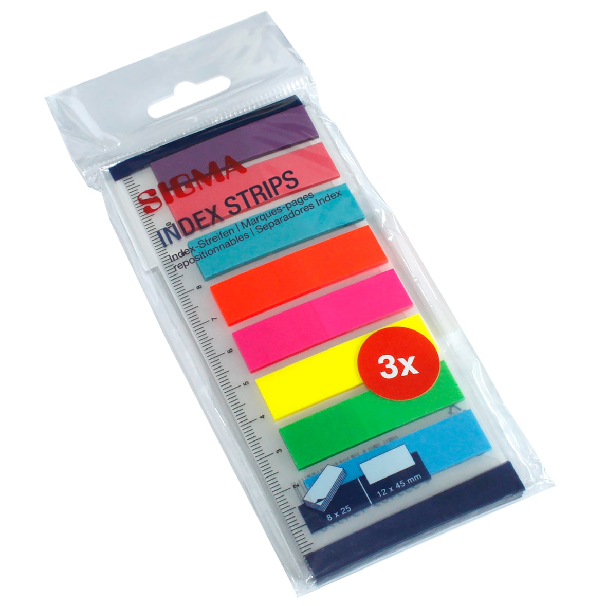 SIGMA Haftmarker Index, 12 x 45 mm, bunt, 600 Streifen