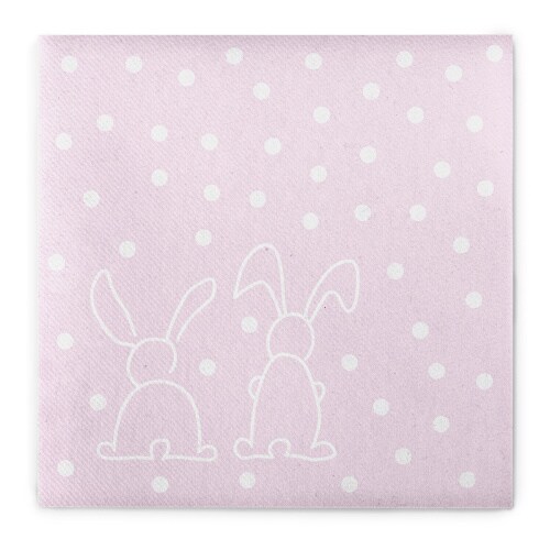 Sovie HOME Serviette Rabbits in Rosa aus Linclass® Airlaid 40 x 40 cm, 12 Stück - Punkte Hasen Ostern