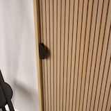 thumbnail of HERDASA, Zapatero alto en melamina NUX, 175x50x24 roble dorado con puerta efecto vallado