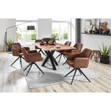 thumbnail of SAM® Esstisch Baumkante massiv Akazie natur 180 cm Spider-Gestell schwarz QUINCY