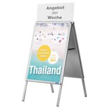 thumbnail of Magnetoplan Plakatständer Kundenstopper SP - DIN A2 - 46,5cmx64,2cm - wetterfest mit integriertem Wasserablauf -Silber