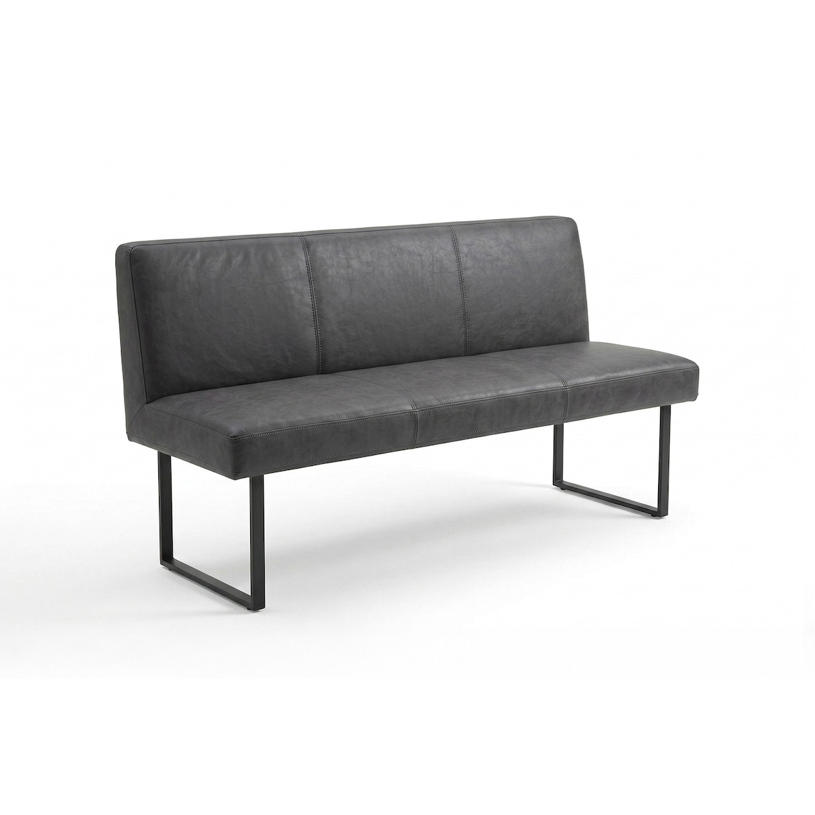 KAWOLA Esszimmerbank ELEEN Leder anthrazit 143cm