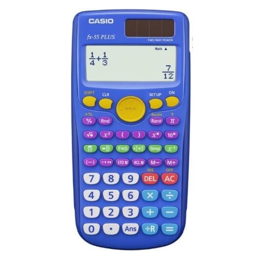 Calcolatrice scientifica casio fx-55plus azzurro [fx-55plus-w-eh]