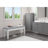 thumbnail of Sitzbank Küchenbank Kiefer weiß massiv Holzbank Polsterbank 120x40, grau 90.71-39WP21