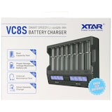 thumbnail of XTAR VC8S 8fach Schnell-Ladegerät für 1-8 Li-Ion 3,6V und 3,7V Akku und NiMH 1,2V Akku, USB-C-Ladeanschluss, max. 8A Gesamtleistung