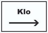 thumbnail of Klo Schild mit Text und Richtungspfeil rechts WC Toilette waagerecht A0 (841x1189mm)