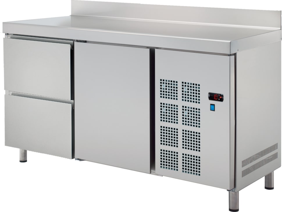Kühler tisch 1 tür 2 schubladen - 1500x600x850 mm - 220 W 230/1V - 71679509 Eurast