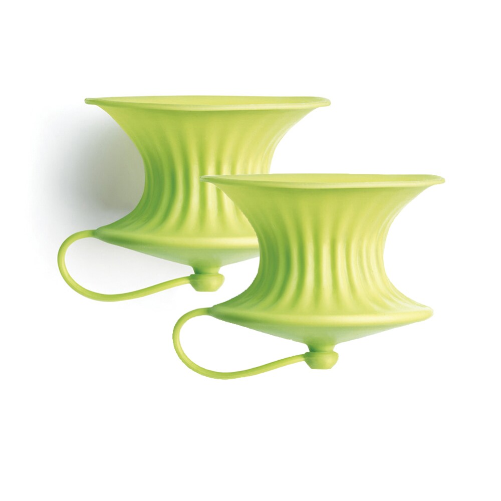 Set de 2 presse-agrumes vert -  Rond Silicone Lékué