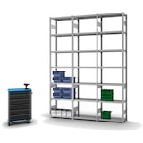 thumbnail of PROREGAL Fachbodenregal Stecksystem | Grundregal | HxBxT 300x75x30cm | 7 Ebenen | Fachlast 220 kg | Beidseitig nutzbar | Verzinkt