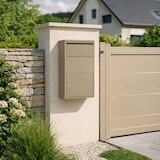 thumbnail of Boîte aux lettres murale coloris taupe – Acier galvanisé, ouverture double