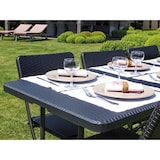 thumbnail of Mesa plegable, resistente al clima, con mango, apariencia de ratán, máx. 100 kg, negro