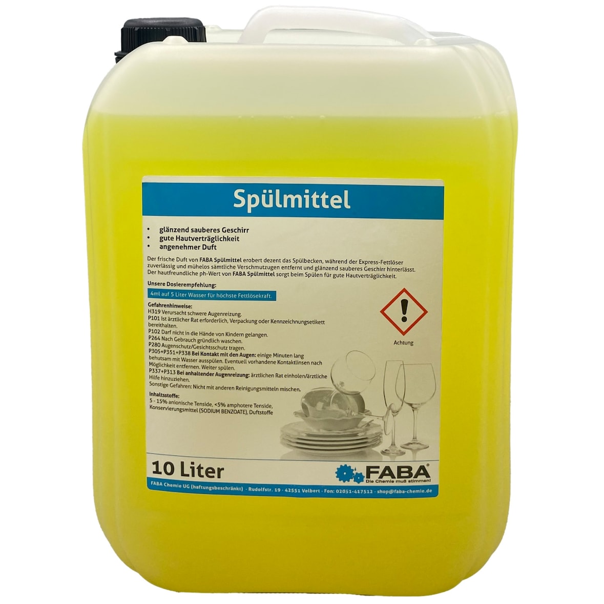 Geschirrspülmittel Konzentrat Spülmittel Handspülmittel 10 Liter Kanister