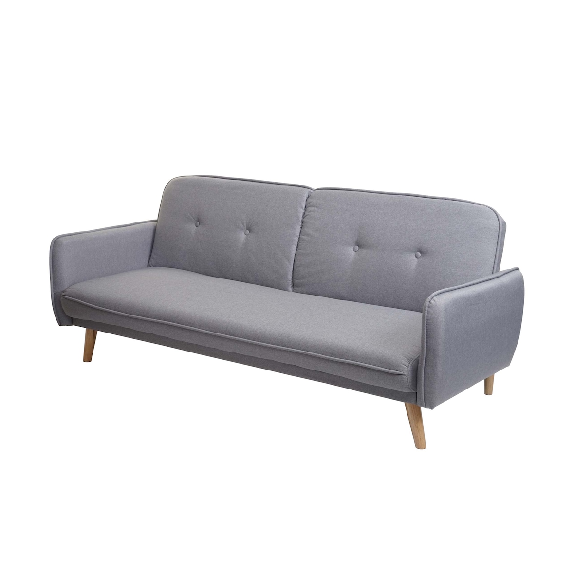 Schlafsofa HWC-J18, Couch Klappsofa Gästebett Bettsofa, Schlaffunktion Stoff/Textil 185cm ~ grau