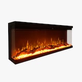 thumbnail of Lareira elétrica de parede, lareira embutida de 3 lados, BOSTON130 L127 x P20 x A44