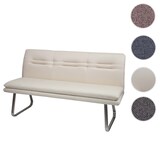 thumbnail of Sitzbank | HxBxT 90x160x59cm | Sitzhöhe 49cm | Rückenlehne Stoff/Textil Edelstahl gebürstet | Grau 160cm | Esszimmerbank Bank Polsterbank