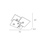 thumbnail of Toplight Plafoniera da soffitto quadrata 5 luci Plate con attacco GX53, struttura colore bianco, design moderno 73x67x3cm