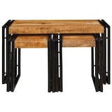 thumbnail of Table Gigogne 3 pcs Bois de Mangue Massif et Métal Modèle Patio Altair Prime Plus
