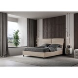 thumbnail of Cama doble con contenedor acolchado 160x210 en microfibra Nandy arena