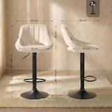 thumbnail of CLP Set van 2 barkrukken Milet fluweel Fluweel HBT: 85x47x48 cm Metaal mat zwart creme