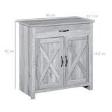 thumbnail of HOMCOM Aparador de Cocina con 1 Cajón 2 Puertas y Estante Interior Ajustable Mueble Auxiliar Decorativo para Comedor Salón 80x39,7x80 cm Gris