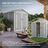 thumbnail of ECD Germany Gartenhaus wetterfest 2,3m², Gerätehaus aus Kunststoff, 151x182x220 cm, Hellgrau, Geräteschuppen Gartenschuppen Outdoor Aufbewahrung