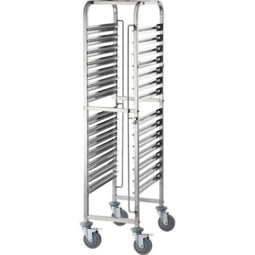 Dienbladenwagen van roestvrij staal, geschikt voor 14 x GN 1/1, 380 x 550 x 1735 mm (B x D x H)