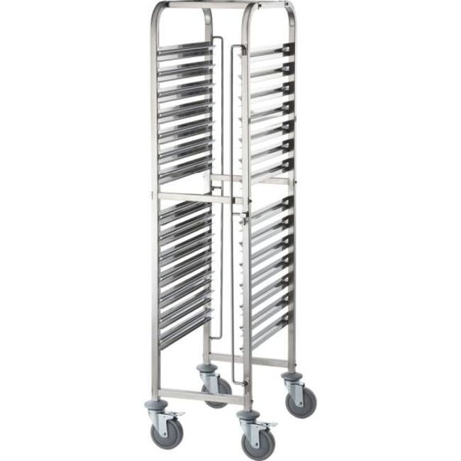 Dienbladenwagen van roestvrij staal, geschikt voor 14 x GN 1/1, 380 x 550 x 1735 mm (B x D x H)