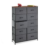 thumbnail of Relaxdays Kommode, 120x85,5x30 cm, Metall, Holzoptik, 10 Stoff-Schubladen, Ablage, moderne Beistellkommode, mehrfarbig