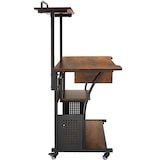 thumbnail of tectake Mesa de escritorio Fife 80 x 65,5 x 130,5cm  Madera Industrial Oscura, Rústica