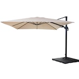 thumbnail of Gastronomie-Ampelschirm HWC-A96, 3x4m (Ø5m) schwenkbar, Polyester/Alu 26kg ~ creme mit Ständer
