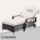 thumbnail of Casaria® Sonnenliege 2er Set mit Rollen Auflage Schwarz Creme