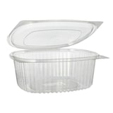 thumbnail of 8 X 50 Feinkost- und Salatschalen mit Klappdeckel, R-PET oval 1000 ml 6,6 cm x 15,8 cm x 18,4 cm klar