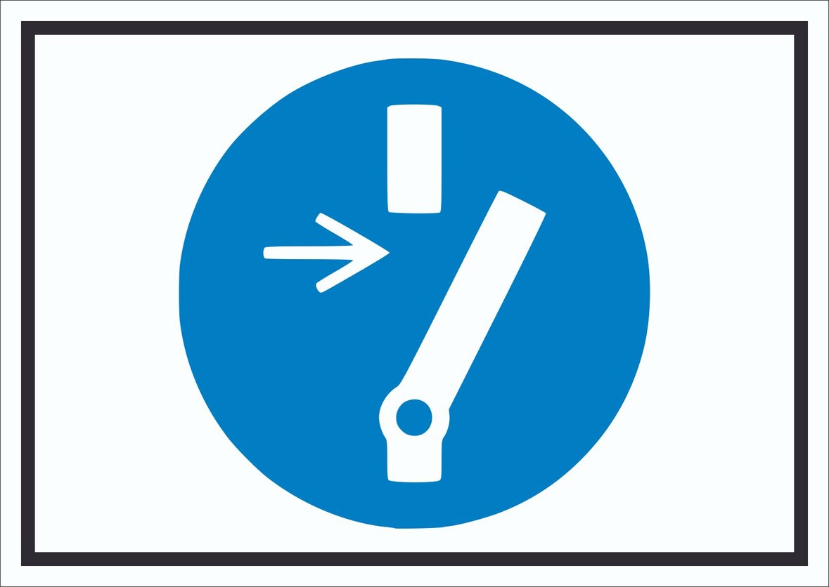Vor Wartung oder Reparatur freischalten Symbol Schild A1 Rückseite selbstklebend