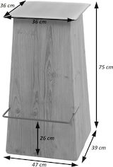 thumbnail of Barhocker HWC-L76, Barstuhl Tresenhocker, Industrial Massiv-Holz MVG-zertifiziert, natur mit Metall-Optik