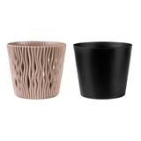 thumbnail of WellHome - Set mit 2 Pflanztöpfen 0,9L Sandy Round Ø12 cm/Stück in Mocca