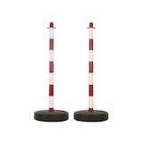thumbnail of PVC-Absperrpfosten-Set, mit befüllbarem Fuß, ohne Kette, verbindbar, für temporäre Absperrungen und Veranstaltungen, rot/weiß, 2 Stück.