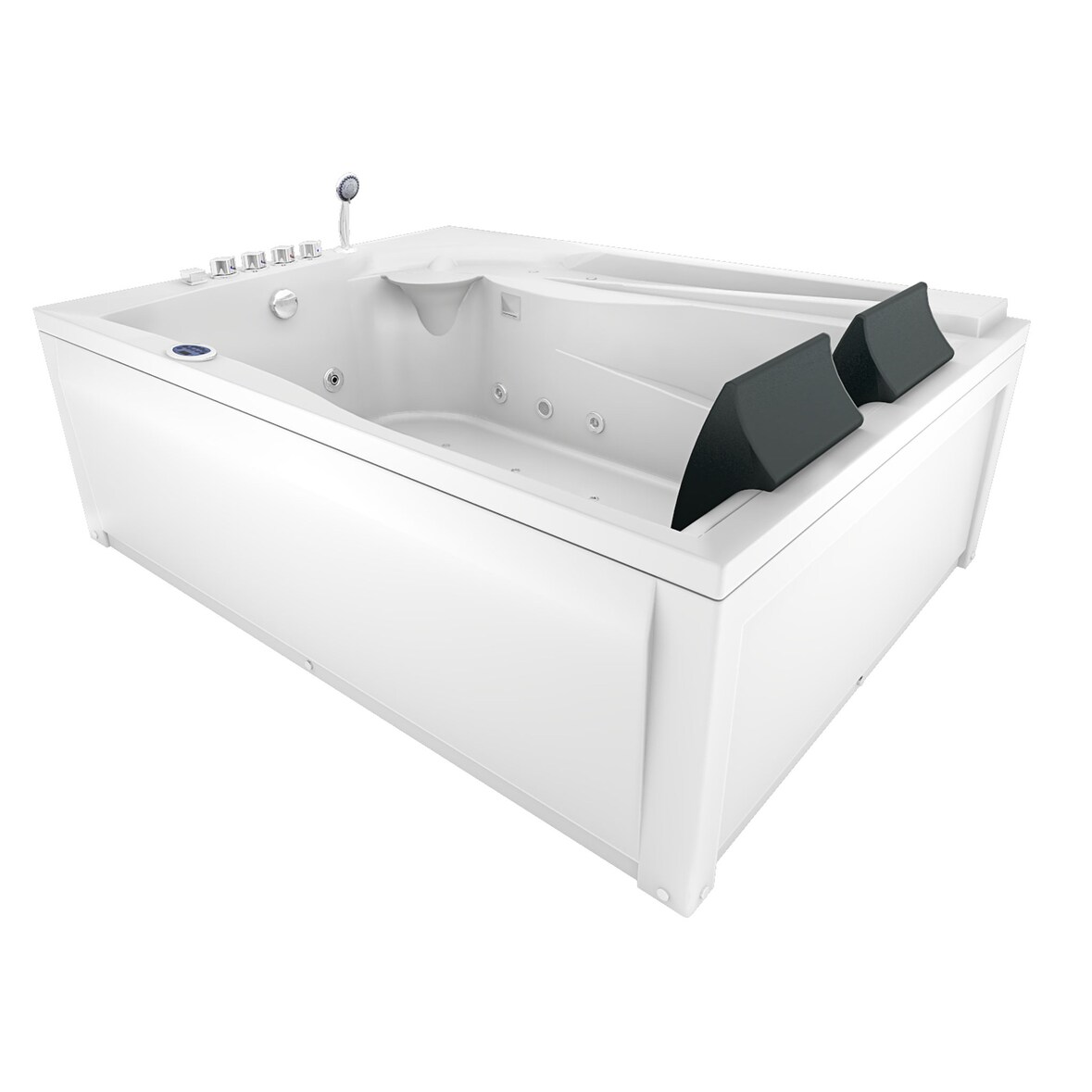 Whirlpool Pool Badewanne Eckwanne Wanne W12H-A-ALL 135x180cm Reinigungsfunktion mit Farblichtherapie passive Schlauch-Reinigung