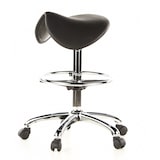 thumbnail of Hocker / Drehhocker / Arbeitsstuhl / Sattel TOP WORK 13 Hartschaum schwarz Chrom hjh OFFICE