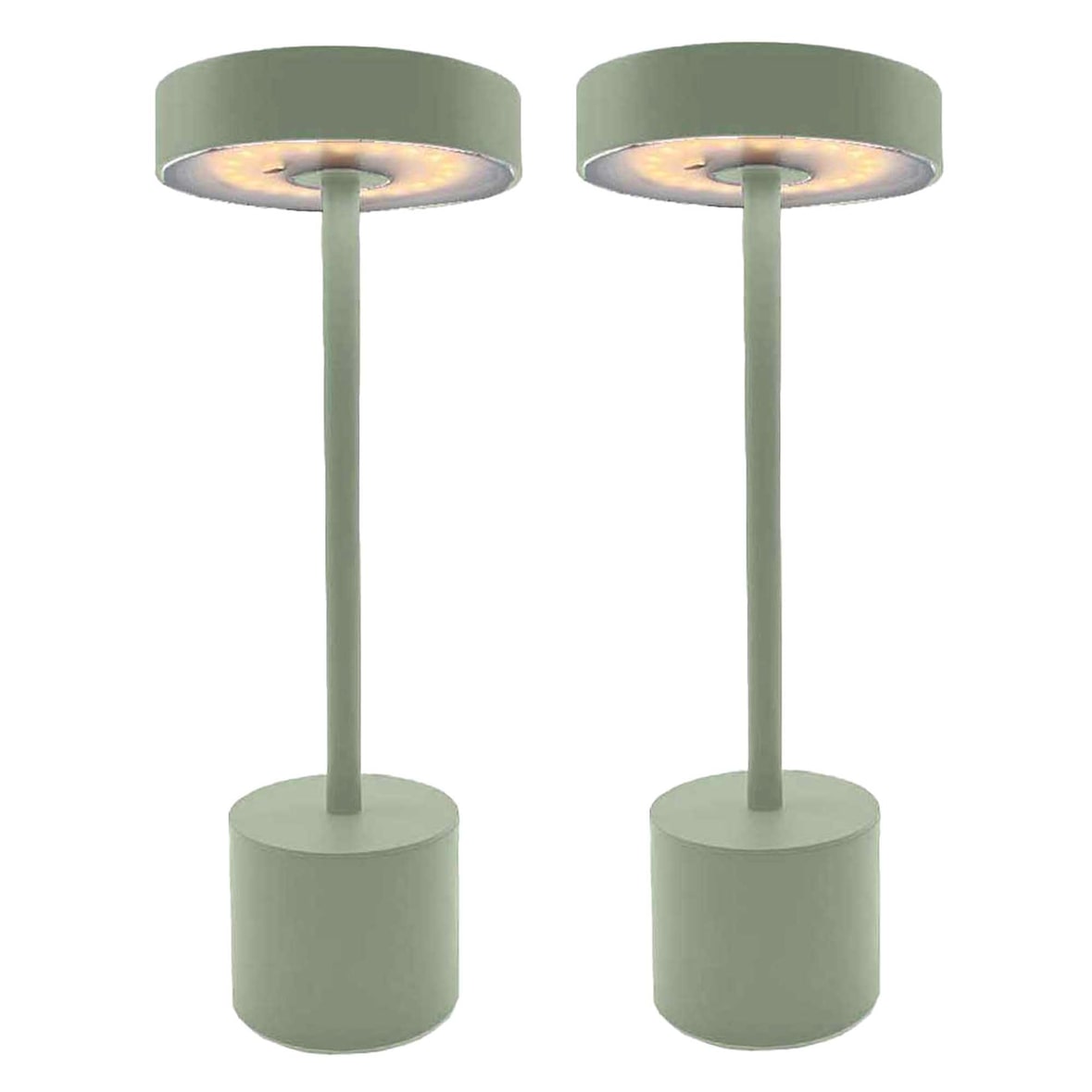 Lumisky kabellose ROBY Tischlampen, Höhe 30 cm Stahl Grün