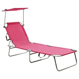 thumbnail of Helloshop26 - Tumbona plegable tumbona cama de jardín mobiliario de terraza con toldo de aluminio rosa 02_0012831