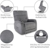 thumbnail of Fernsehsessel Aufstehhilfe, XXL-Relaxsessel, Liegefunktion, 200 kg Belastbarkeit, XXL-Sessel , Schlaffunktion, Mikrofaser, Dunkelgrau, Raburg Samson